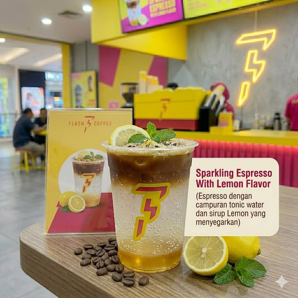 Sparkling Espresso with Lemon Flavor Flash Coffee